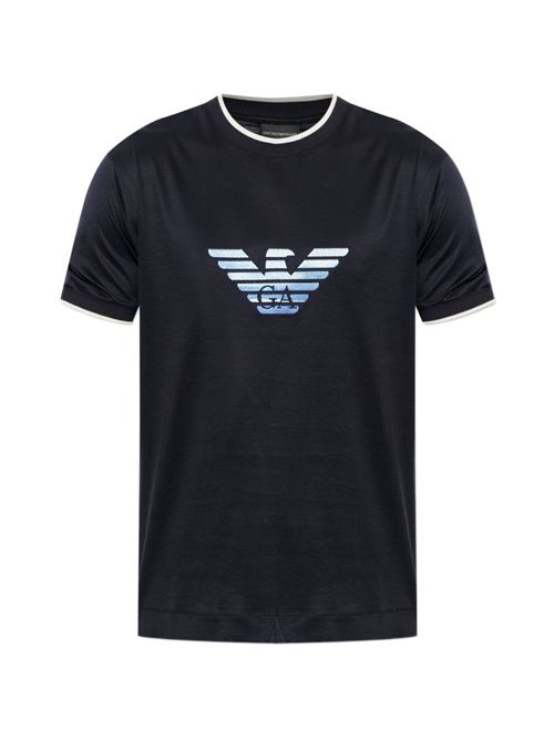 T-shirt uomo Emporio Armani manica corta navy con logo EMPORIO ARMANI | EM005271AF10017UB118